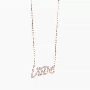 ❌ SOLD ❌ 18k love necklace with round brilliant diamonds.